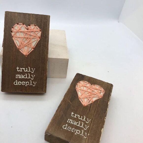 Heart Wood Magnet Set Primitives by Kathy Pink NWT - Picture 4 of 8